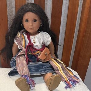 American Girl Doll Josefina Montoya with Black Hair and Colorful Outfit